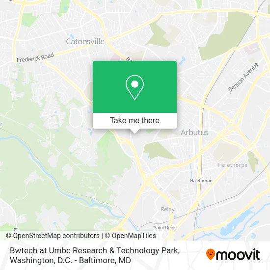 Mapa de Bwtech at Umbc Research & Technology Park