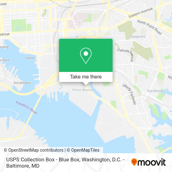 USPS Collection Box - Blue Box map