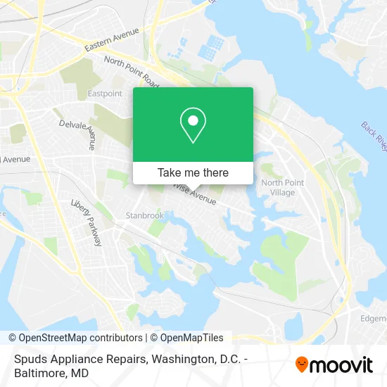 Spuds Appliance Repairs map