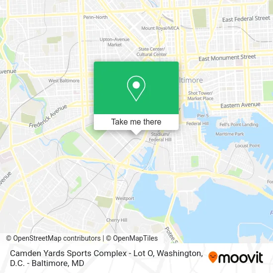 Mapa de Camden Yards Sports Complex - Lot O