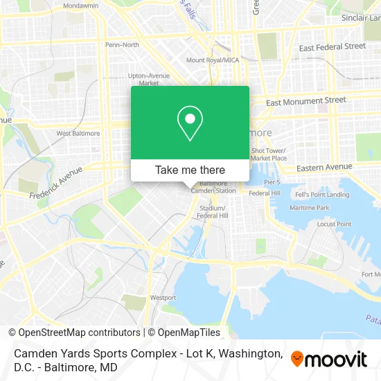 Mapa de Camden Yards Sports Complex - Lot K