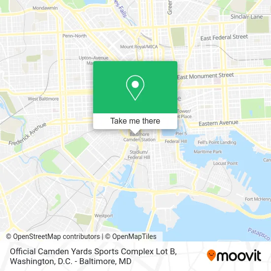 Official Camden Yards Sports Complex Lot B map