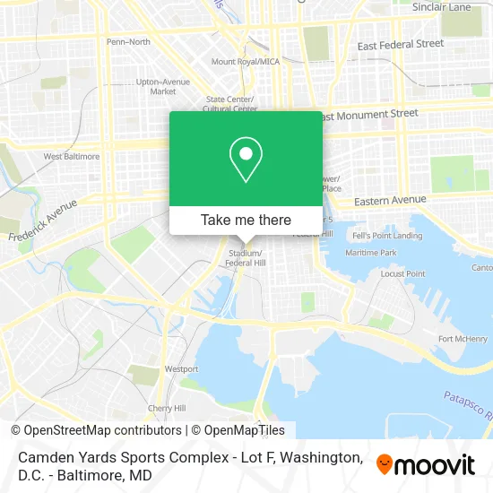 Mapa de Camden Yards Sports Complex - Lot F