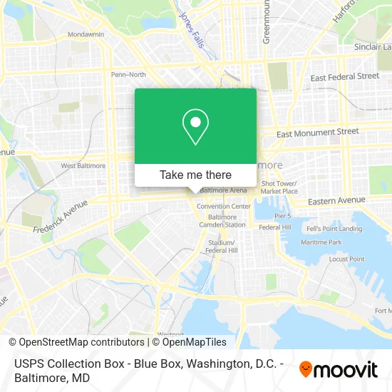 USPS Collection Box - Blue Box map