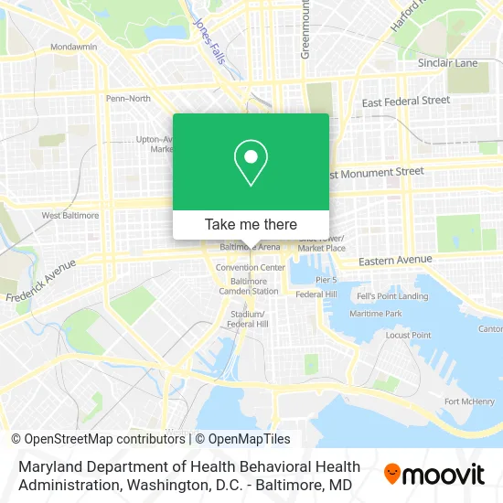 Maryland Department of Health Behavioral Health Administration map