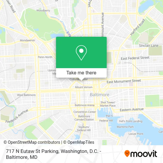 Mapa de 717 N Eutaw St Parking