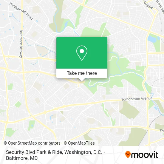 Security Blvd Park & Ride map