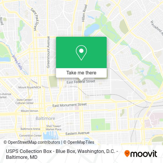 USPS Collection Box - Blue Box map