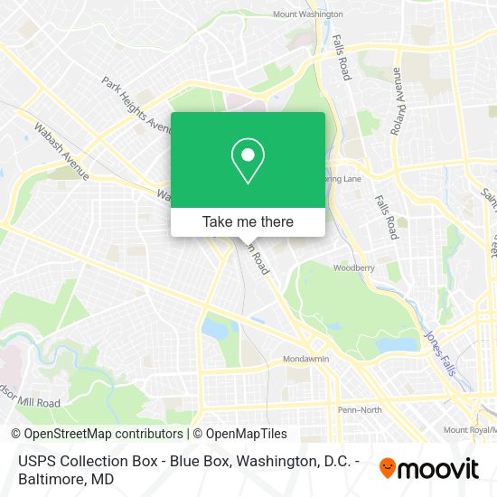 USPS Collection Box - Blue Box map