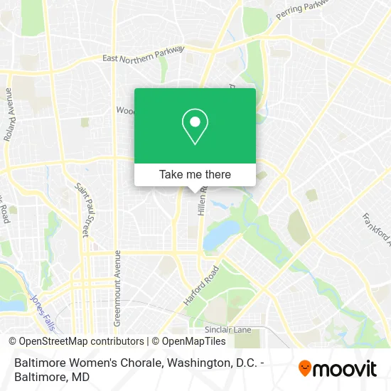 Baltimore Women's Chorale map