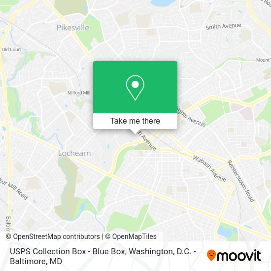 USPS Collection Box - Blue Box map