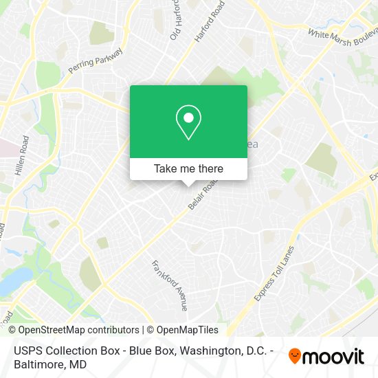 USPS Collection Box - Blue Box map