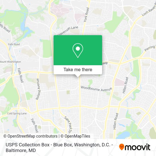 USPS Collection Box - Blue Box map
