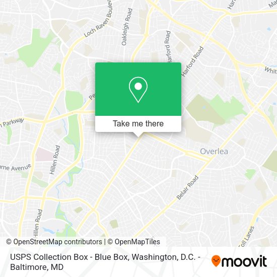 USPS Collection Box - Blue Box map