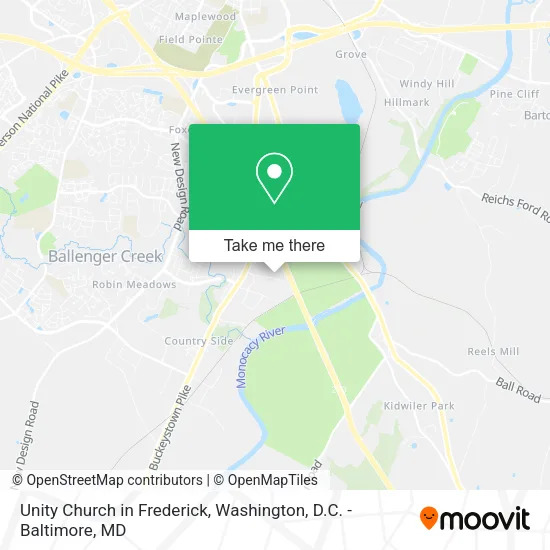 Unity Church in Frederick map