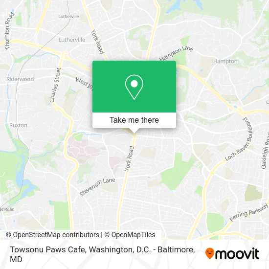 Towsonu Paws Cafe map