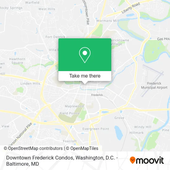 Mapa de Downtown Frederick Condos
