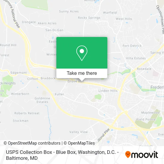 Mapa de USPS Collection Box - Blue Box