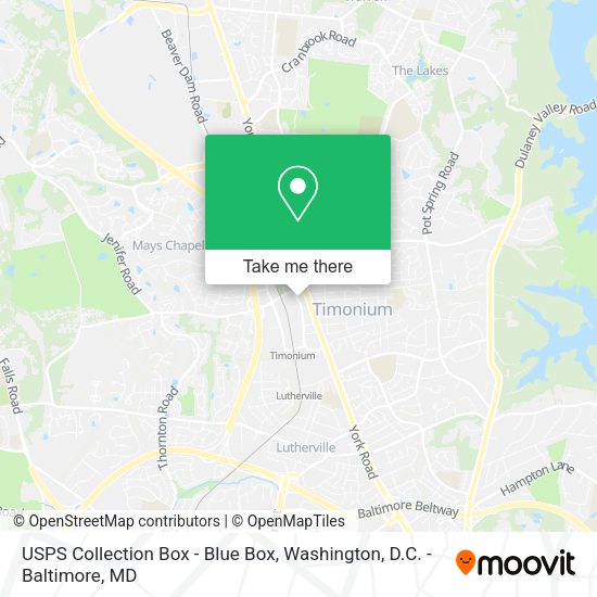 USPS Collection Box - Blue Box map