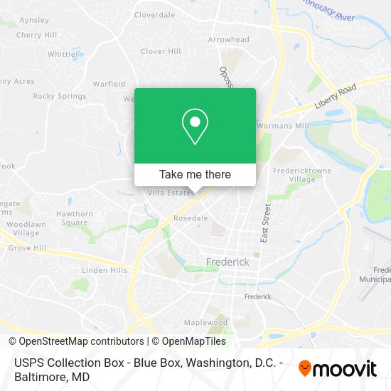 USPS Collection Box - Blue Box map
