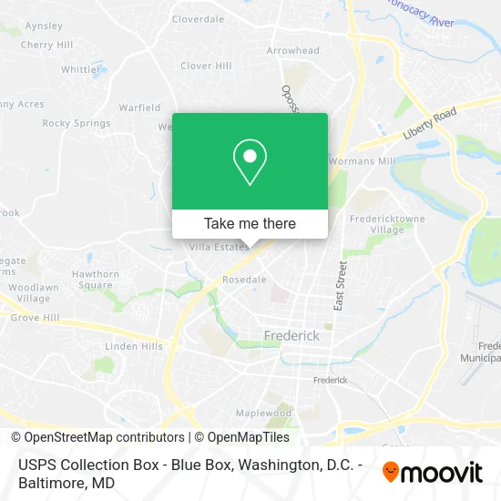 Mapa de USPS Collection Box - Blue Box