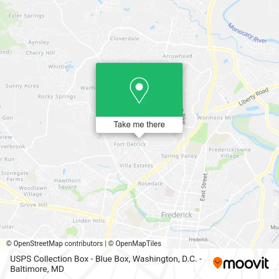 Mapa de USPS Collection Box - Blue Box