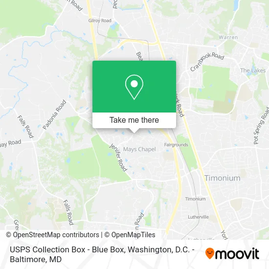USPS Collection Box - Blue Box map