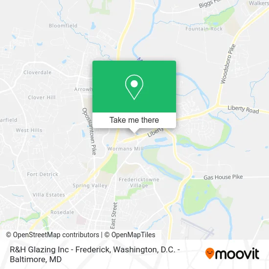 R&H Glazing Inc - Frederick map