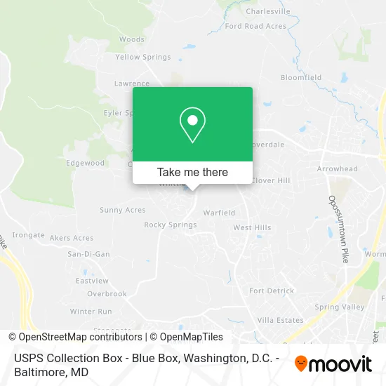 Mapa de USPS Collection Box - Blue Box