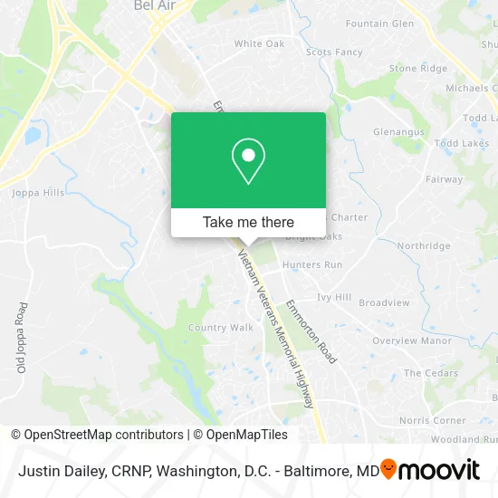 Mapa de Justin Dailey, CRNP