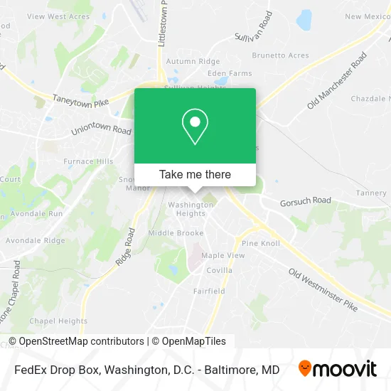 FedEx Drop Box map