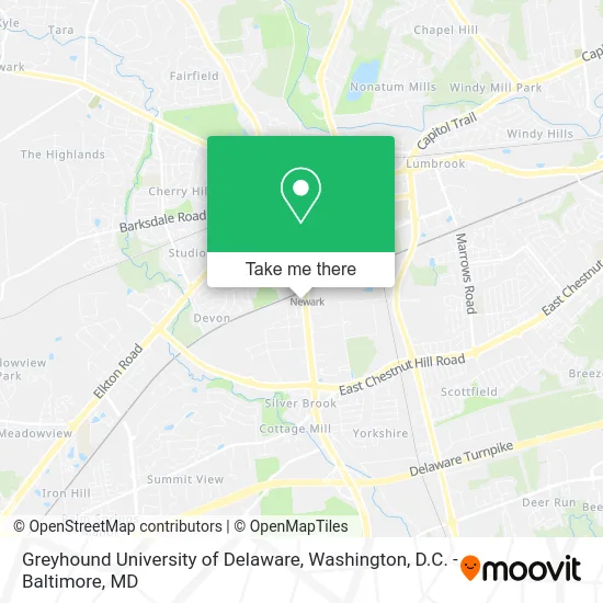 Greyhound University of Delaware map