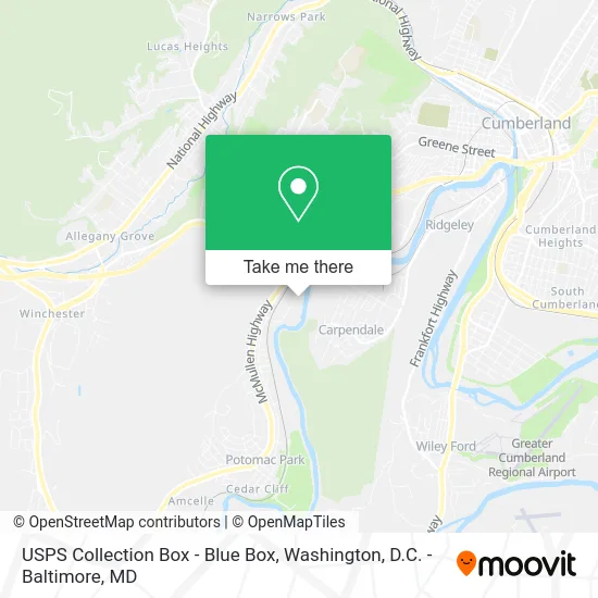USPS Collection Box - Blue Box map