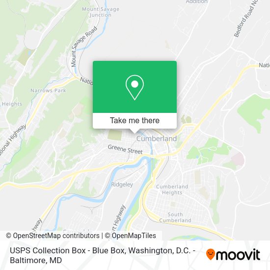 USPS Collection Box - Blue Box map