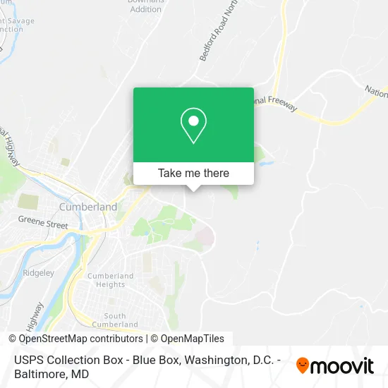 Mapa de USPS Collection Box - Blue Box
