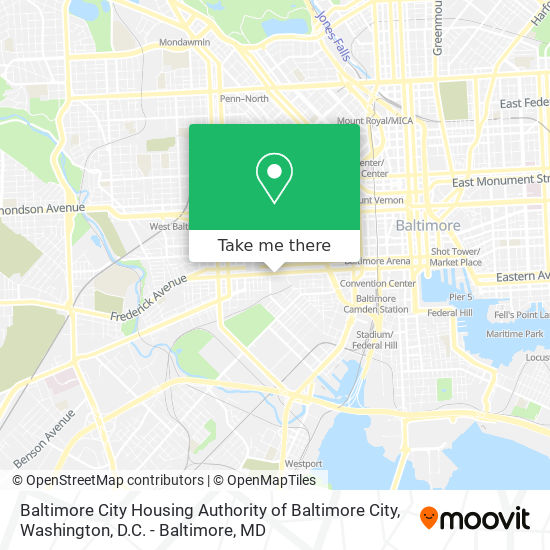 Baltimore City Housing Authority of Baltimore City map