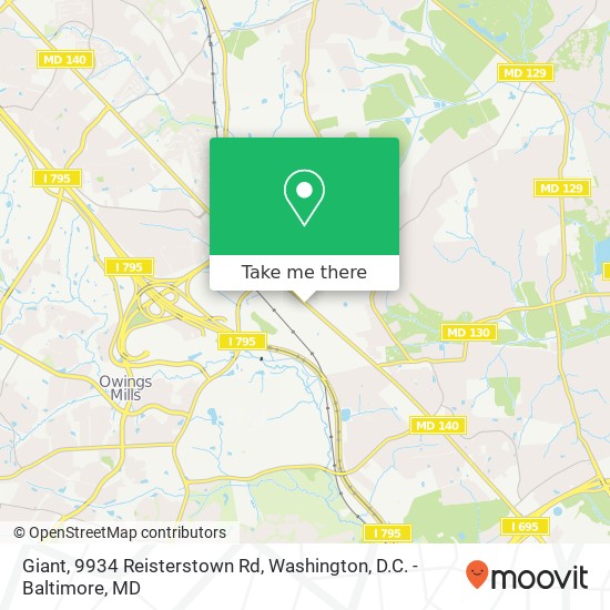 Giant, 9934 Reisterstown Rd map