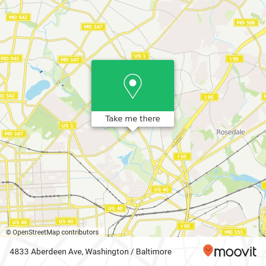 Mapa de 4833 Aberdeen Ave, Baltimore, MD 21206