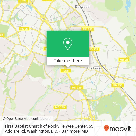 Mapa de First Baptist Church of Rockville Wee Center, 55 Adclare Rd