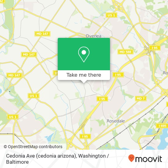 Mapa de Cedonia Ave (cedonia arizona), Baltimore, MD 21206