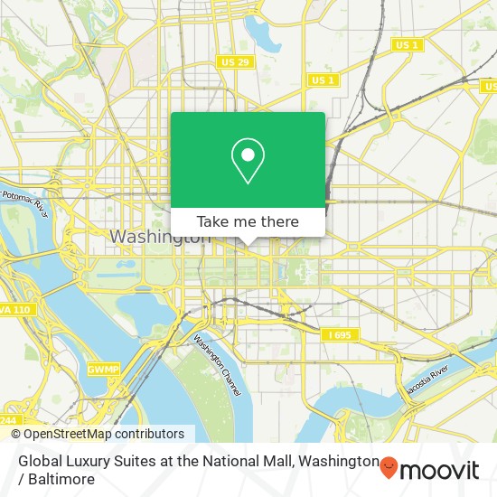 Mapa de Global Luxury Suites at the National Mall, 565 Pennsylvania Ave NW