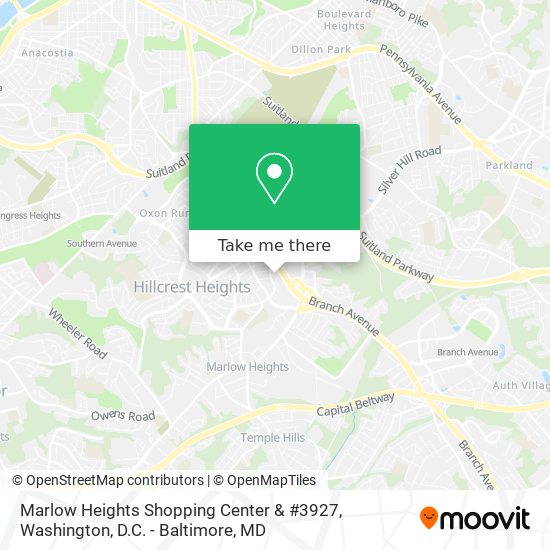 Marlow Heights Shopping Center & #3927 map