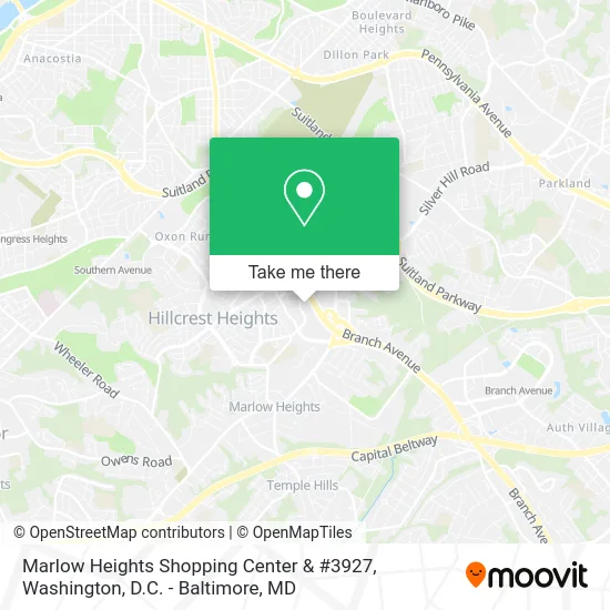 Marlow Heights Shopping Center & #3927 map
