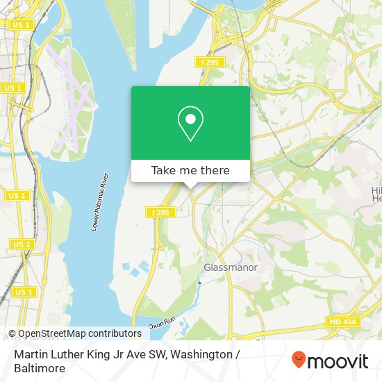 Mapa de Martin Luther King Jr Ave SW, Washington, DC 20032