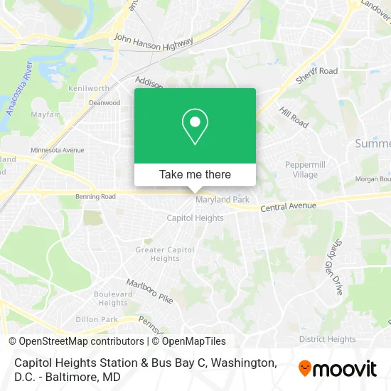 Capitol Heights Station & Bus Bay C map