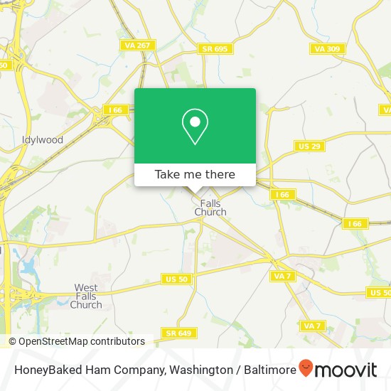 Mapa de HoneyBaked Ham Company, 360 W Broad St