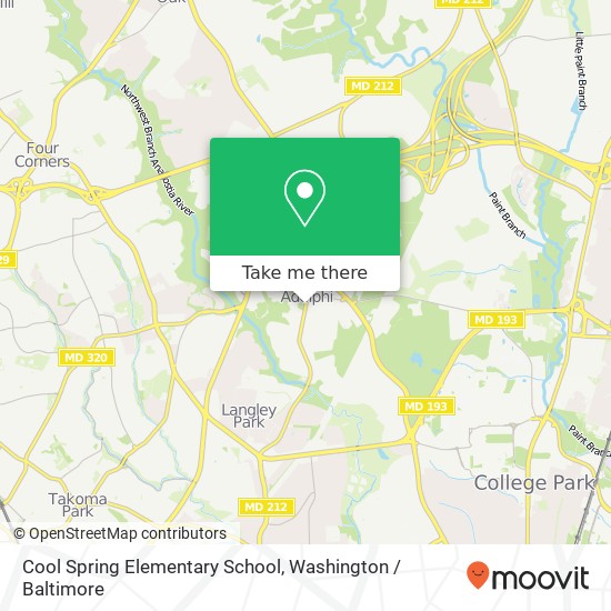 Mapa de Cool Spring Elementary School, 8910 Riggs Rd