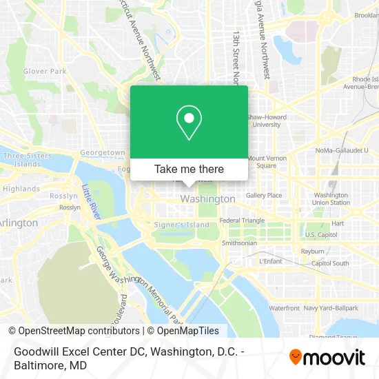 Mapa de Goodwill Excel Center DC