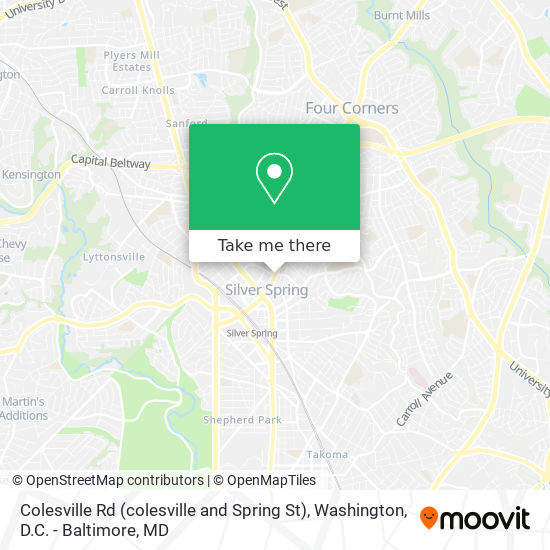 Colesville Rd (colesville and Spring St) map