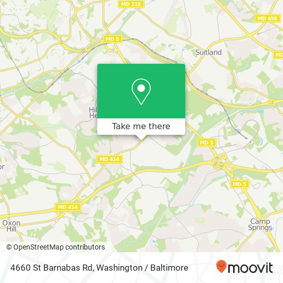 Mapa de 4660 St Barnabas Rd, Temple Hills, MD 20748